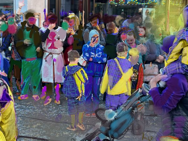 Original übermaltes Fasnet-Bild aus Freiburg